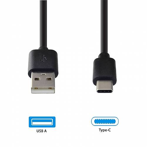 Emporia DATA-TC-GNG-B, 1 m, USB A, USB C, Schwarz