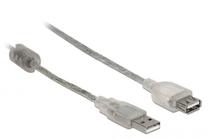 DeLOCK 82244, 0,3 m, USB A, USB A, USB 2.0, 480 Mbit/s, Transparent