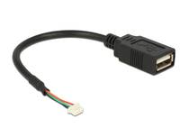 USB-Verlängerungskabel mit einem USB-A-Buchsenstecker auf der einen Seite und einem kleinen 3-poligen Stecker auf der anderen Seite.
