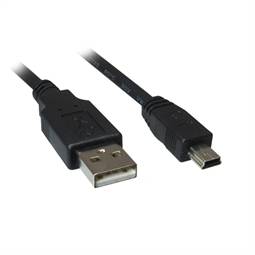 USB-Kabel mit einem Standard-USB-A-Stecker auf einer Seite und einem kleineren Micro-USB-Stecker auf der anderen Seite.