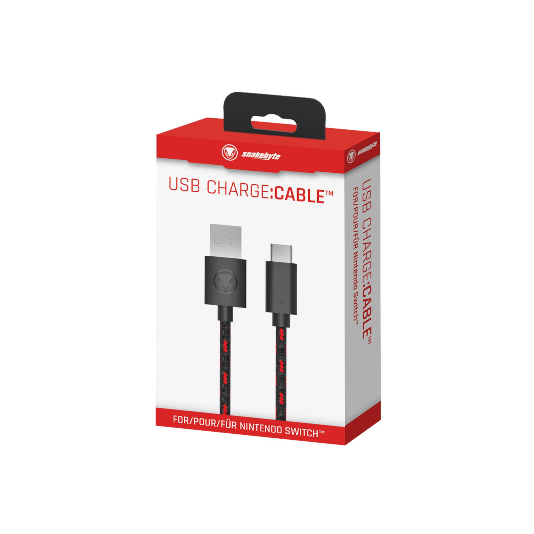 Snakebyte SB910791, 3 m, USB A, USB C, Schwarz, Rot