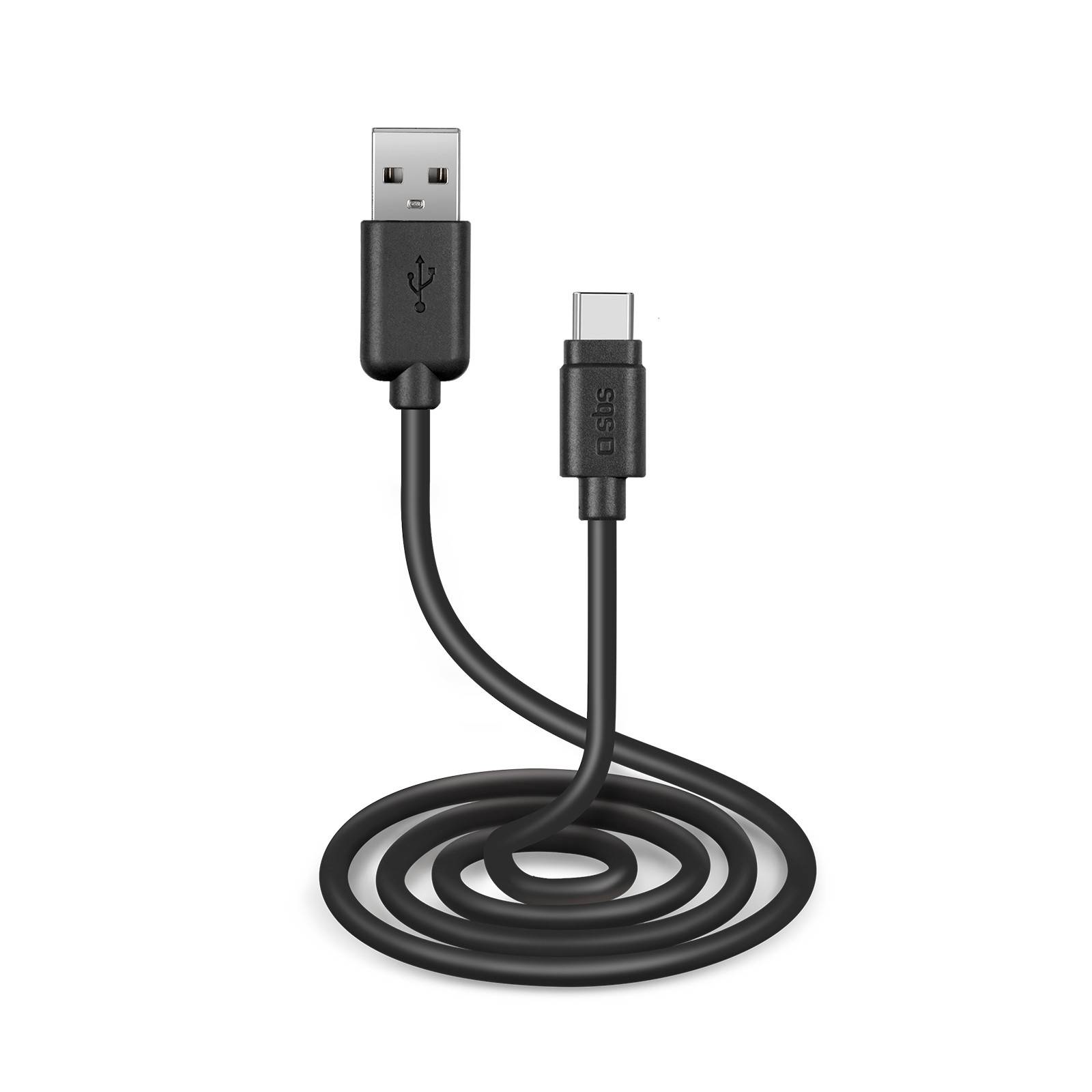 SBS TECABLETC3MTK, 3 m, USB A, USB C, USB 2.0, Schwarz