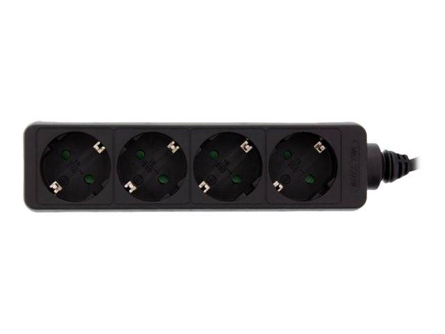 INLINE - Steckdosenleiste - 4-fach Schutzkontakt - schwarz - 1,5m