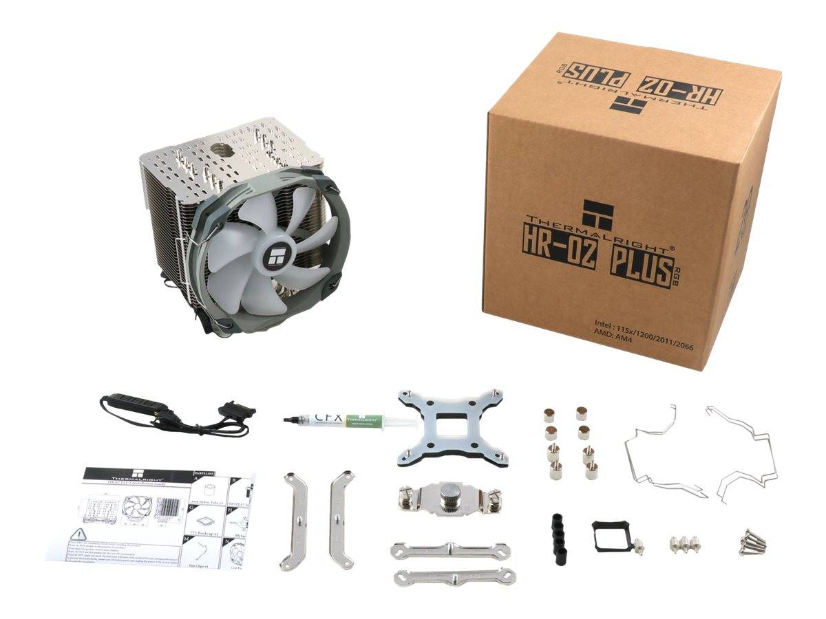 Thermalright HR-02 Plus - Prozessor-Luftkühler - (für: LGA1156, LGA1155, LGA2011, LGA1150, LGA1151, AM4, LGA2066, LGA1200, LGA1152)
