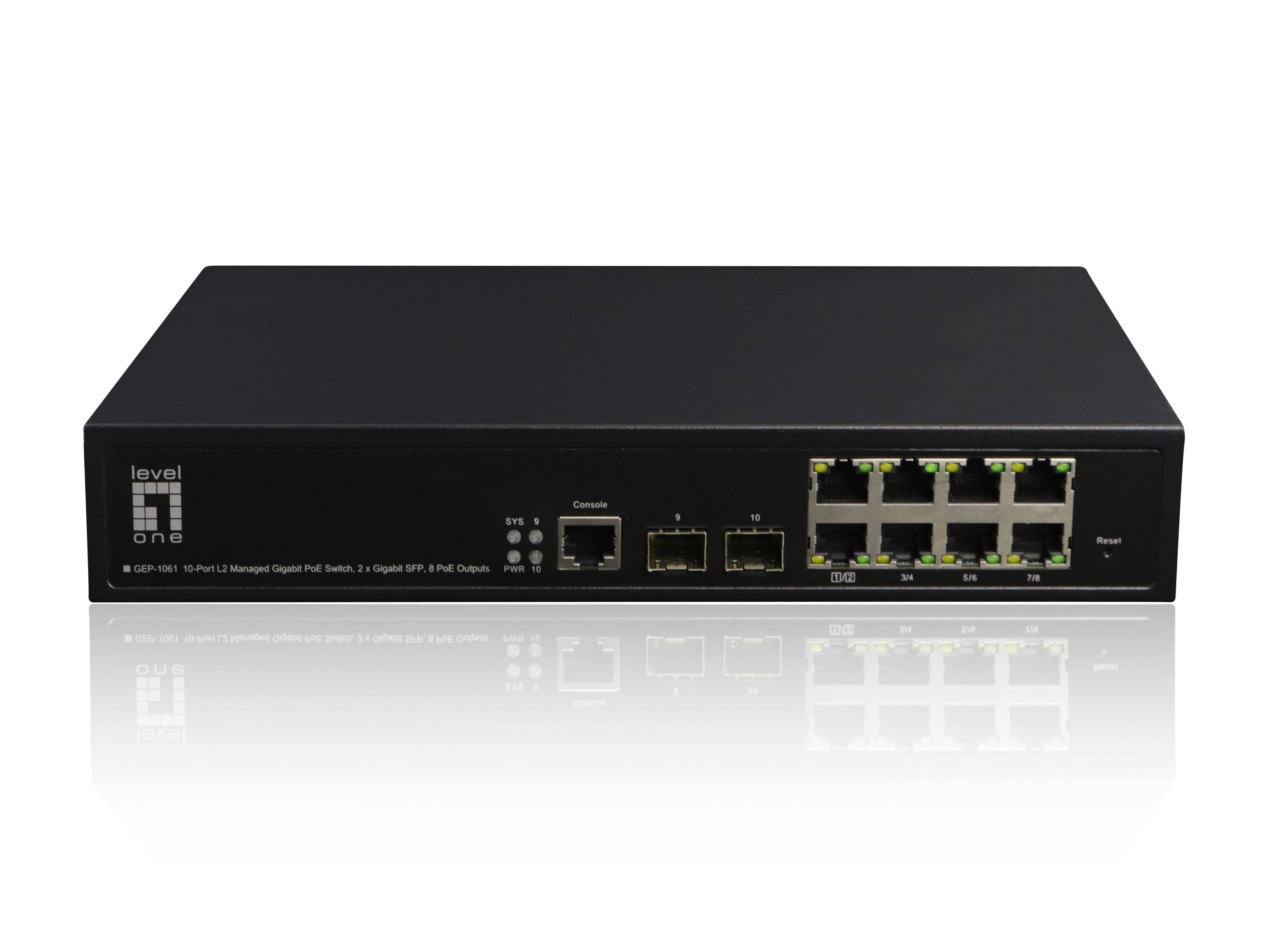 Switch 8x GE GEP-1061 2xGSFP 19 180W 8xPoE+