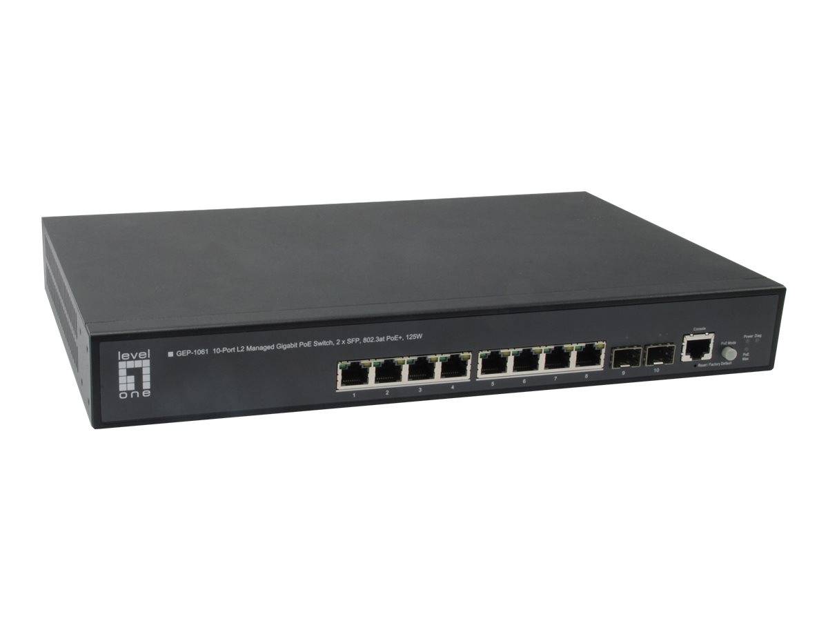 LevelOne GEP-1061 - Switch - managed - 8 x 10/100/1000 (PoE+)
