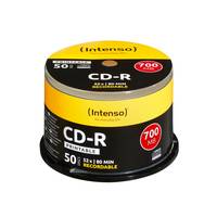 Intenso - 50 x CD-R - 700 MB (80 Min) 52x - mit Tintenstrahldrucker bedruckbare Oberfläche