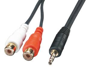 Lindy Audiokabel Stereo 3.5mm/2xRCA M/F 25cm