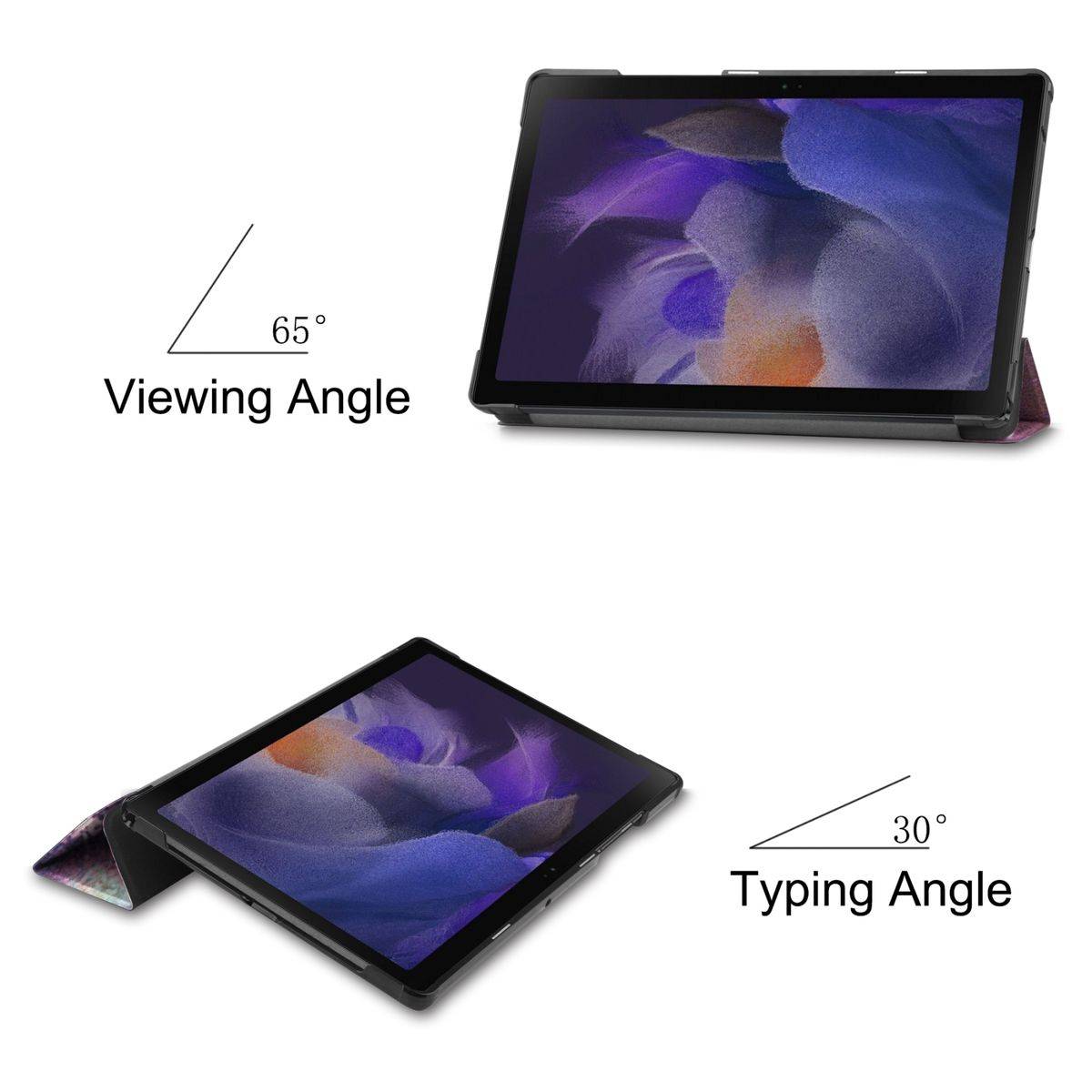 Für Samsung Galaxy Tab A8 10.5 2021 3folt Wake UP Smart Cover Tablet Tasche Etuis Hülle Case Schutz Motiv 1