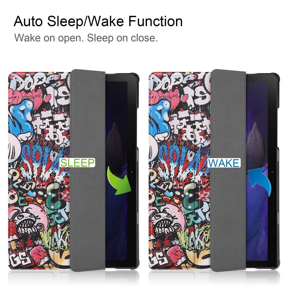 Für Samsung Galaxy Tab A8 10.5 2021 3folt Wake UP Smart Cover Tablet Tasche Etuis Hülle Case Schutz Motiv 2