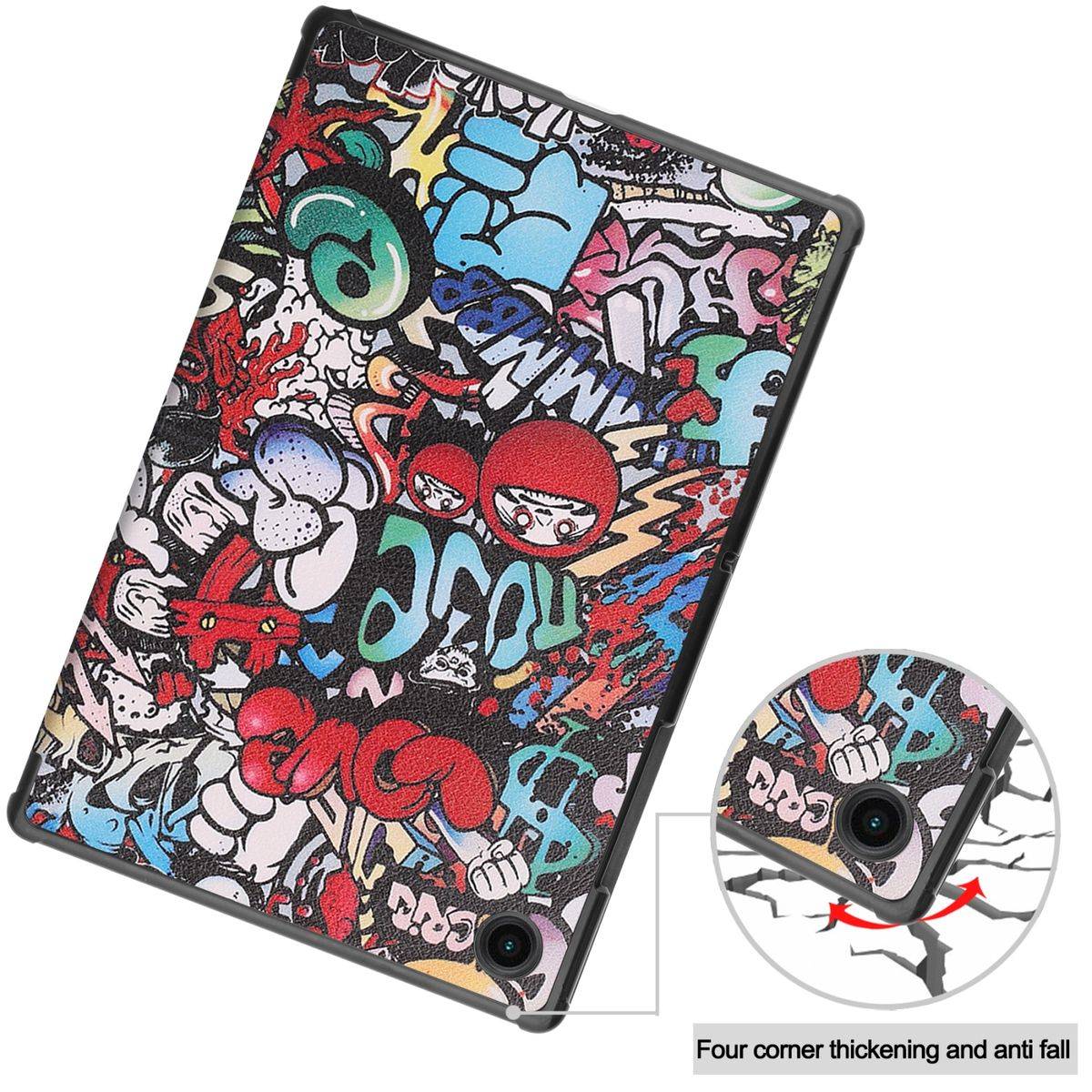 Für Samsung Galaxy Tab A8 10.5 2021 3folt Wake UP Smart Cover Tablet Tasche Etuis Hülle Case Schutz Motiv 2