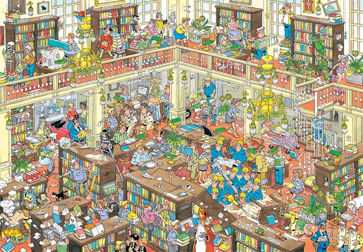 JUMBO 20030 Jan van Haasteren Die Bibliothek 2000 Teile Puzzle
