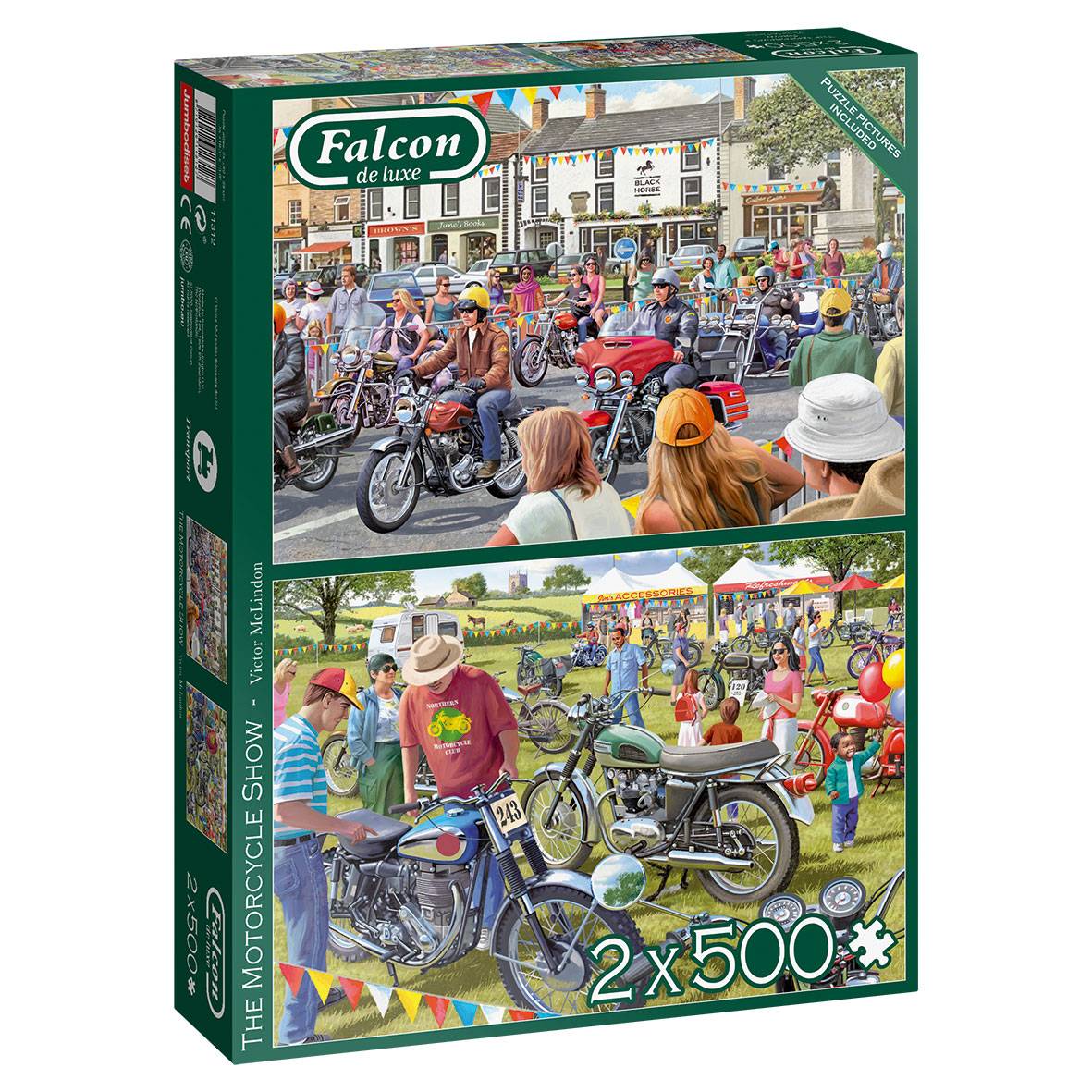 Falcon Victor McLinden Die Motorradausstellung 2x500 Teile Puzzle