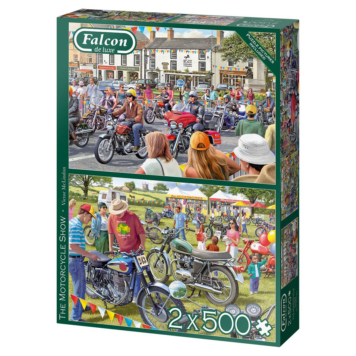 Falcon Victor McLinden Die Motorradausstellung 2x500 Teile Puzzle