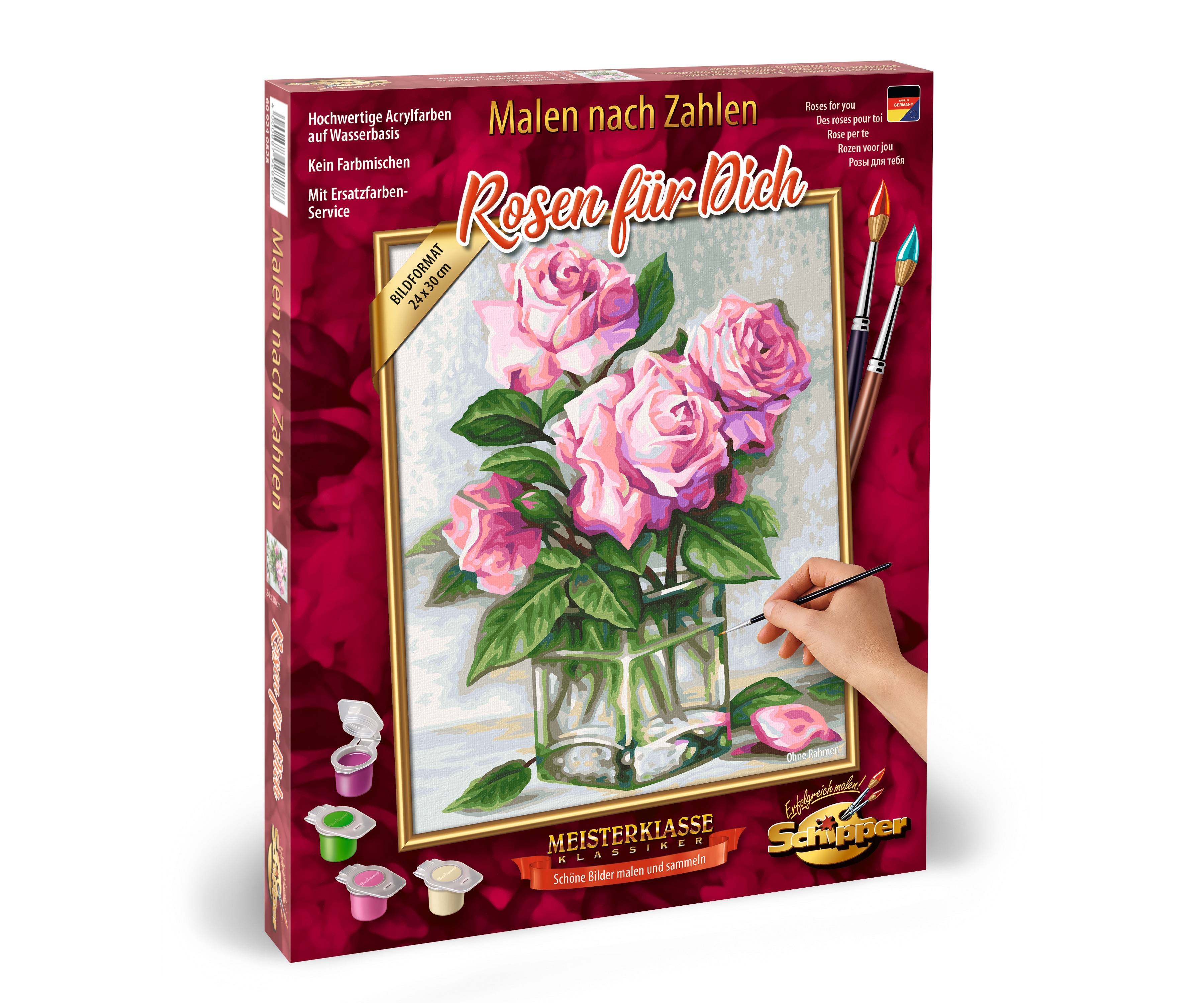 Schipper 609240828 Malen nach Zahlen Rosen für Dich 24x30cm