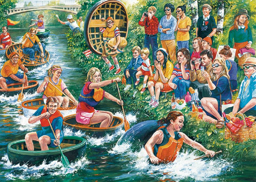 Falcon 11338 Jim Mitchell Die Coracle-Regatta 1000 Teile Puzzle