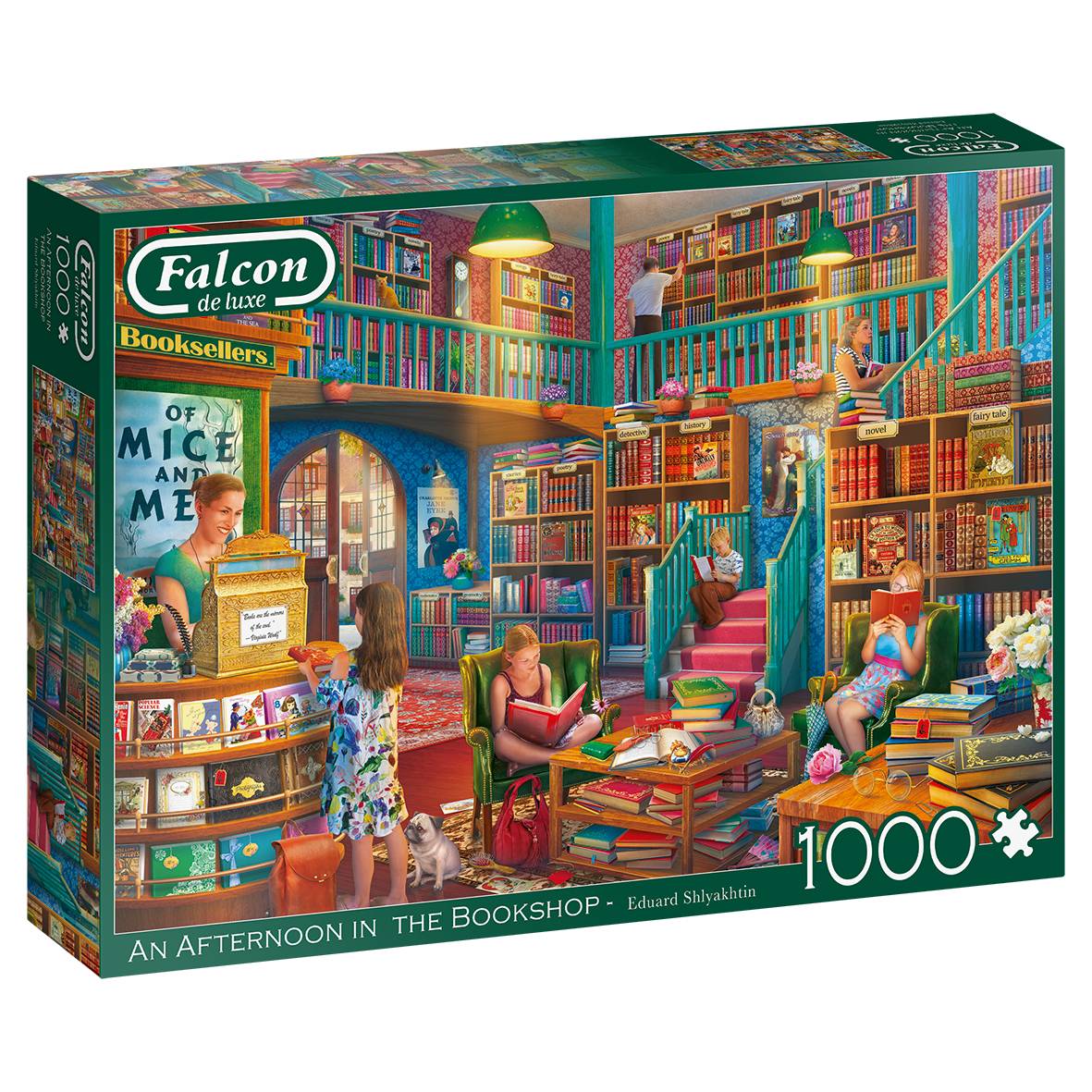 Falcon 11267 Eduard Shlyakhtin Ein Nachmittag in der Buchhandlung 1000 Teile Puzzle