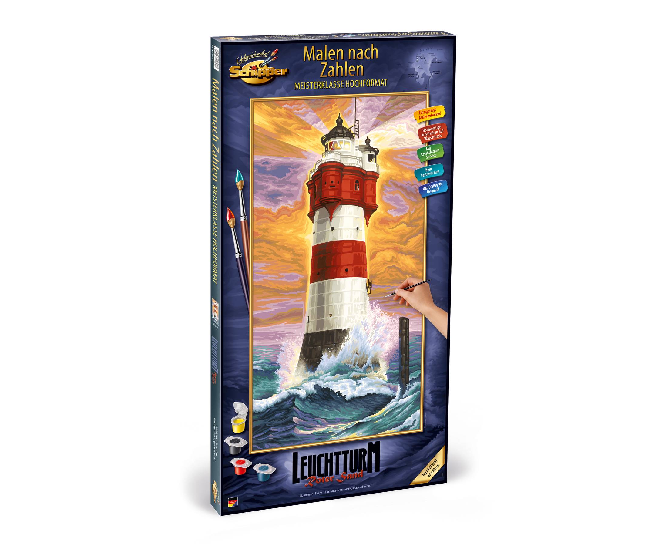 Schipper 609220399 Leuchtturm Roter Sand Malen nach Zahlen