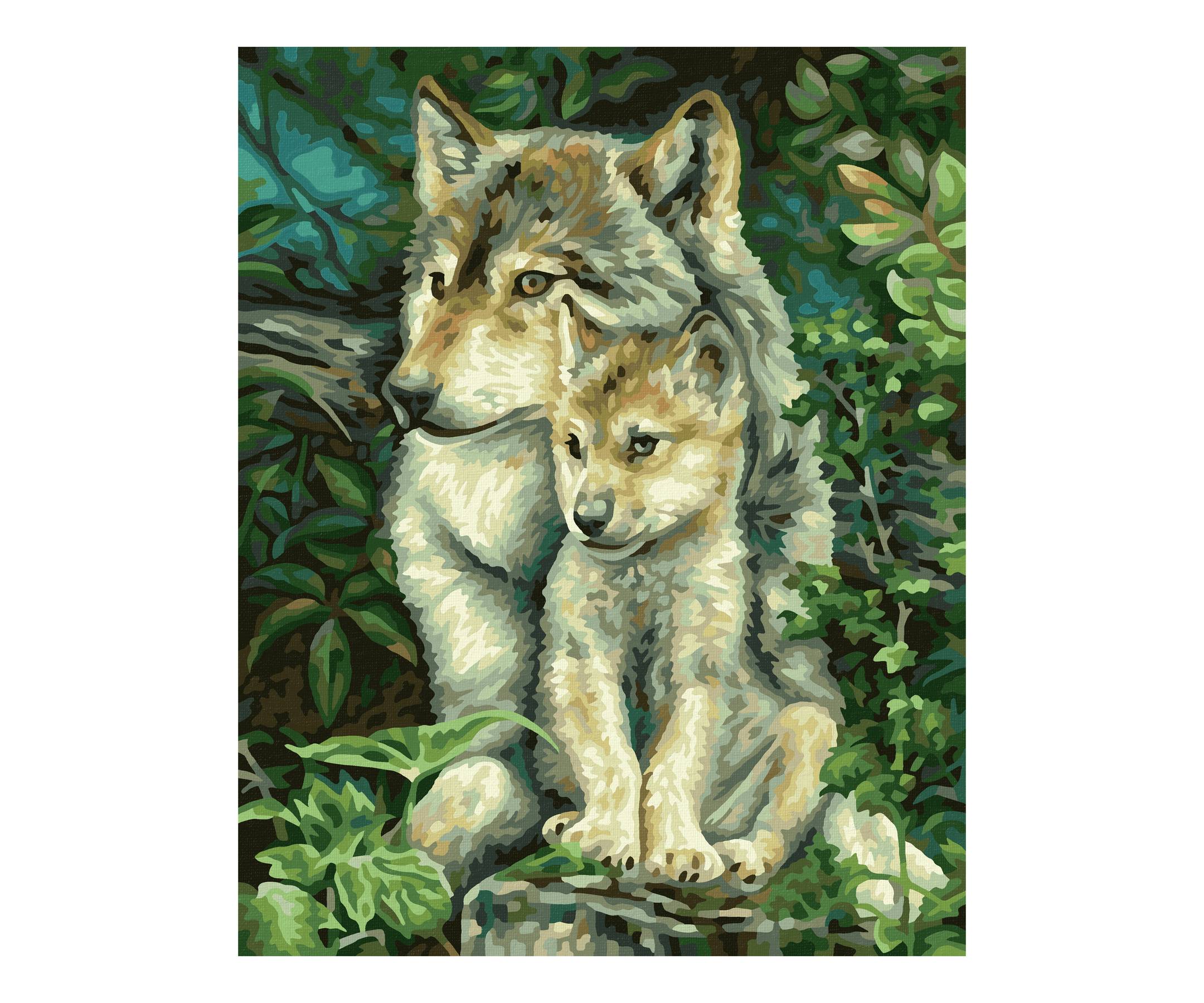 Schipper 609240838 Malen nach Zahlen Wolfsmutter 24x30cm