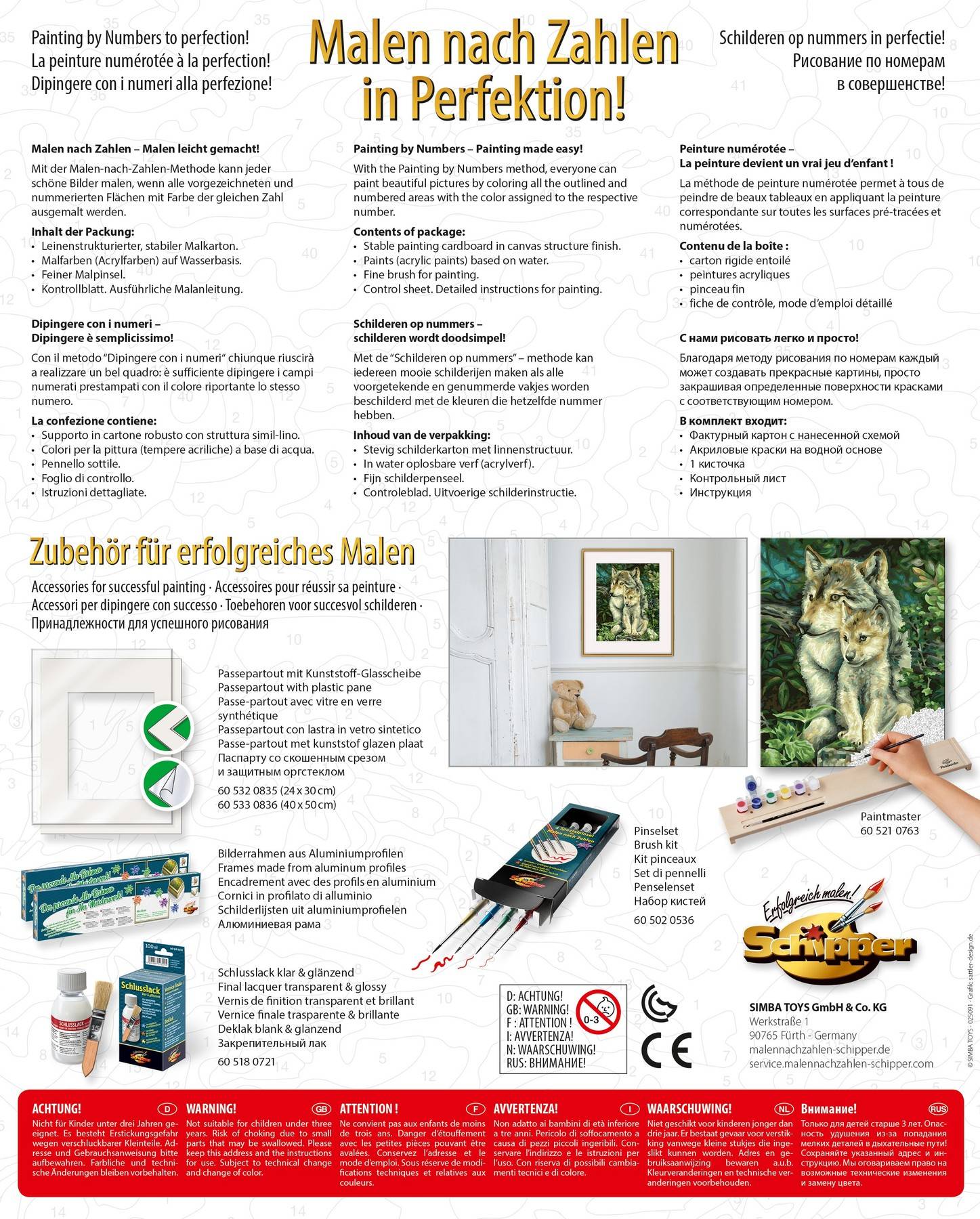 Schipper 609240838 Malen nach Zahlen Wolfsmutter 24x30cm