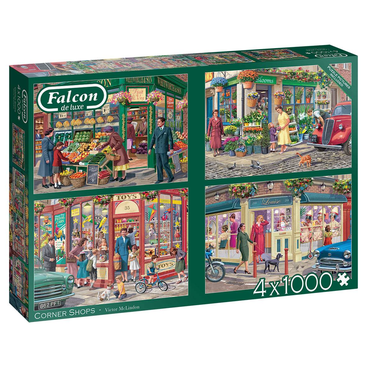 Falcon 11329 Victor McLindon Corner Shops 4x1000 Teile Puzzle