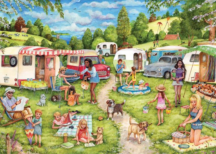 Falcon 11346 Debbie Cook Camping und Wohnwagen 2x500 Teile Puzzle