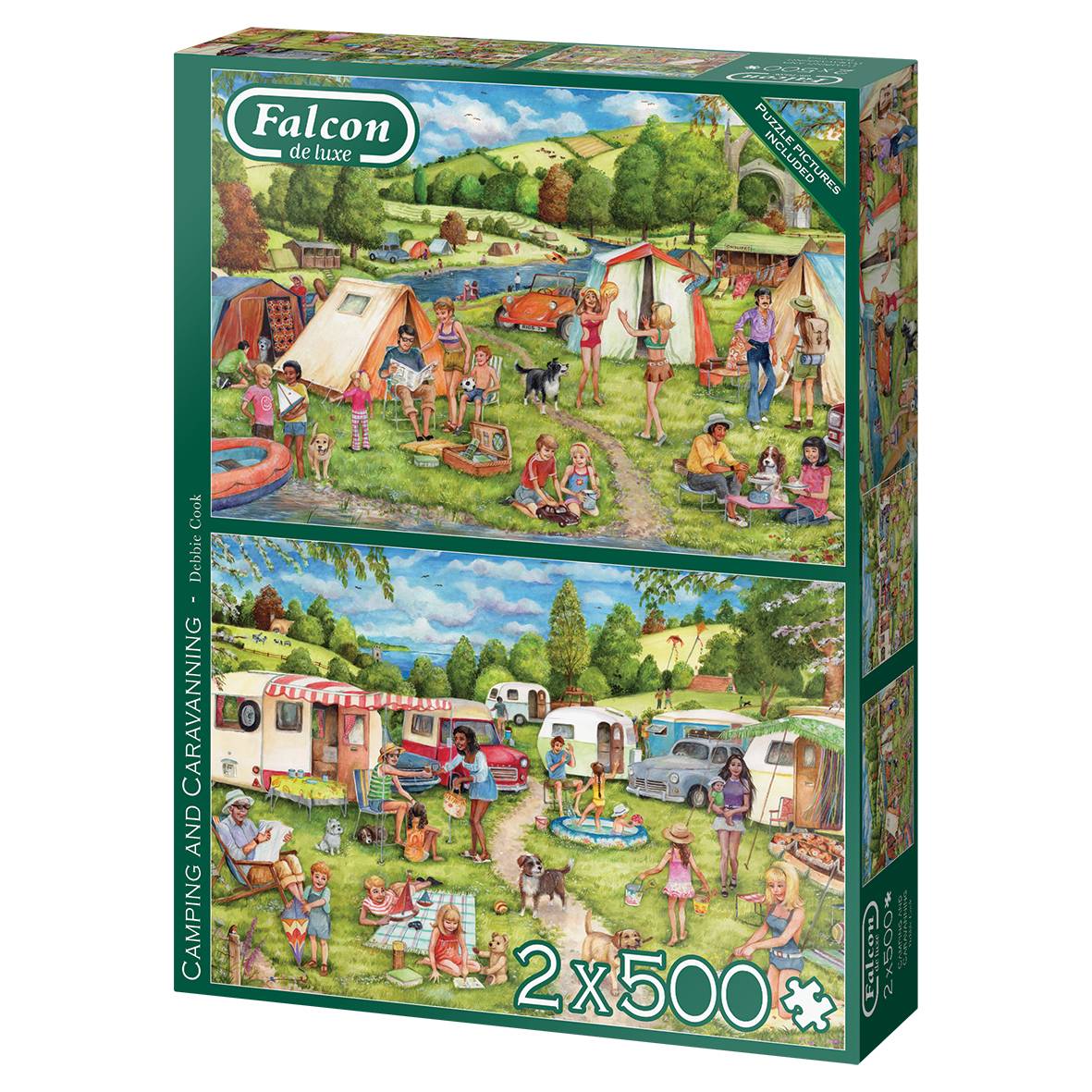 Falcon 11346 Debbie Cook Camping und Wohnwagen 2x500 Teile Puzzle