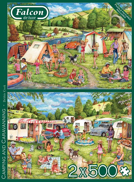 Falcon 11346 Debbie Cook Camping und Wohnwagen 2x500 Teile Puzzle