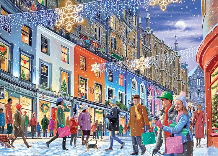 Falcon 11353 Victor McLindon Weihnachten in Edinburgh 1000 Teile Puzzle