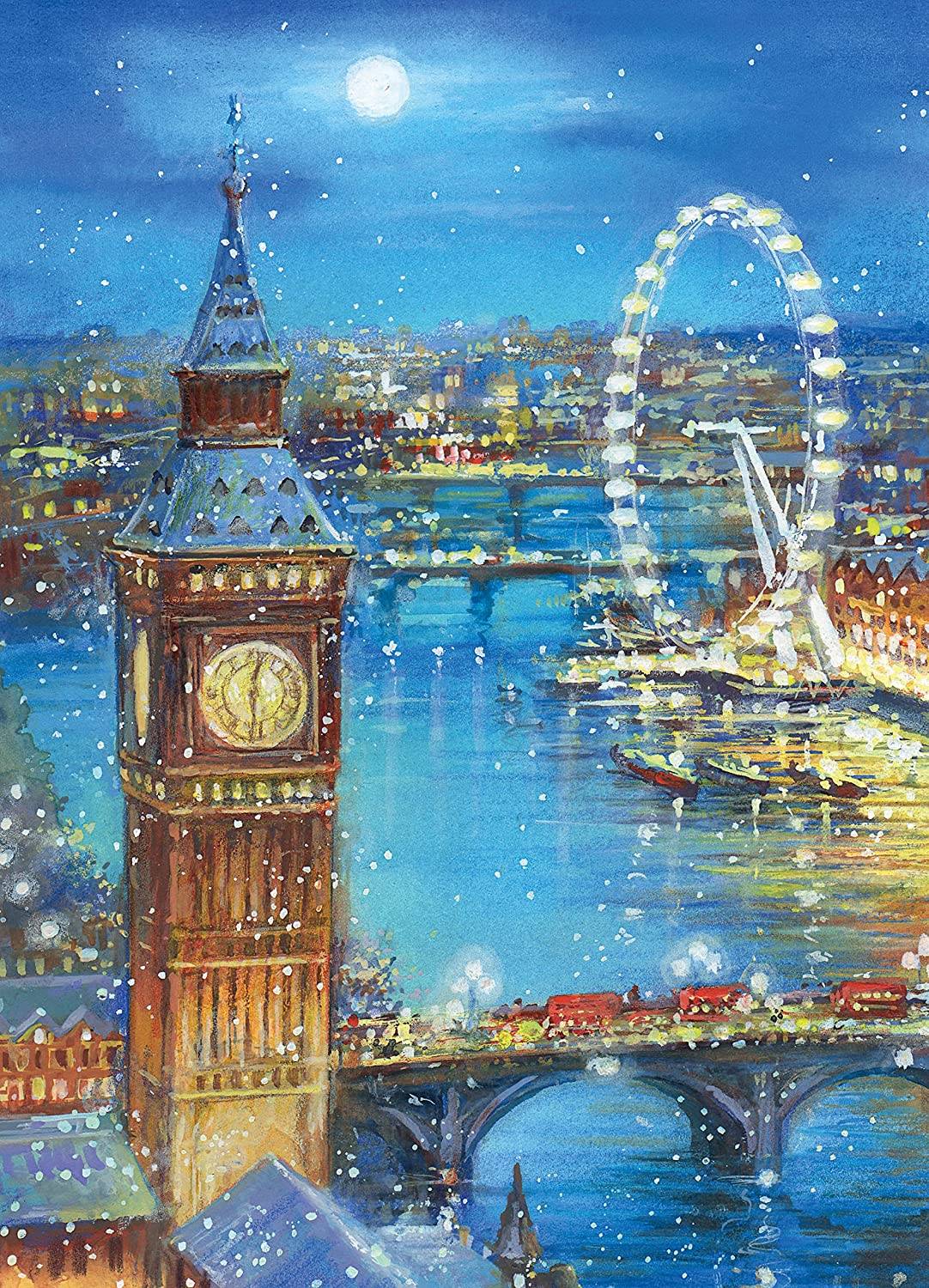 Clementoni 39319 Christmas Collection Schneeflocken auf dem Big Ben 1000 Teile Puzzle