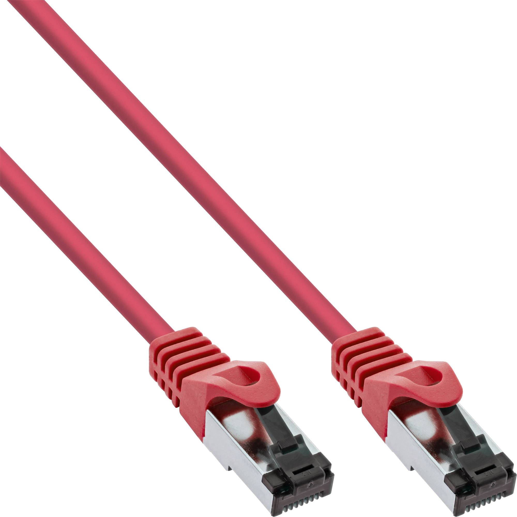 INLINE - Patchkabel - S/FTP (PiMf) - Cat.8.1 - 2000MHz - halogenfrei - rot - 1m