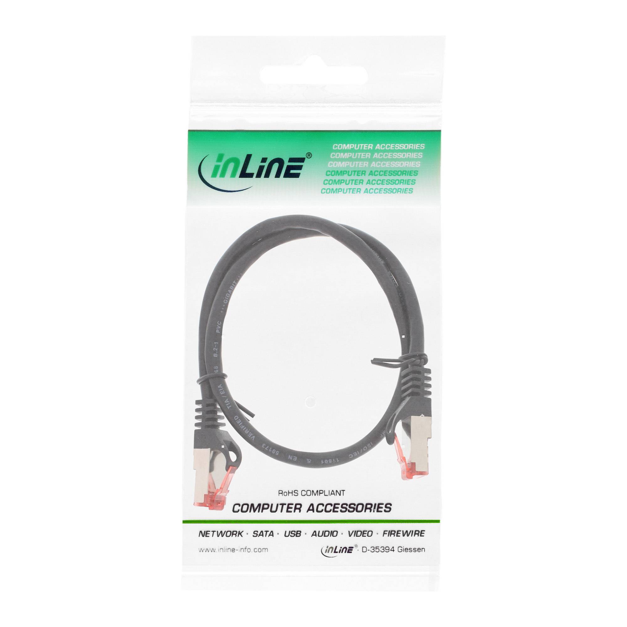 INLINE - Crossover Patchkabel - S/FTP - Cat.6 - schwarz - 0,5m