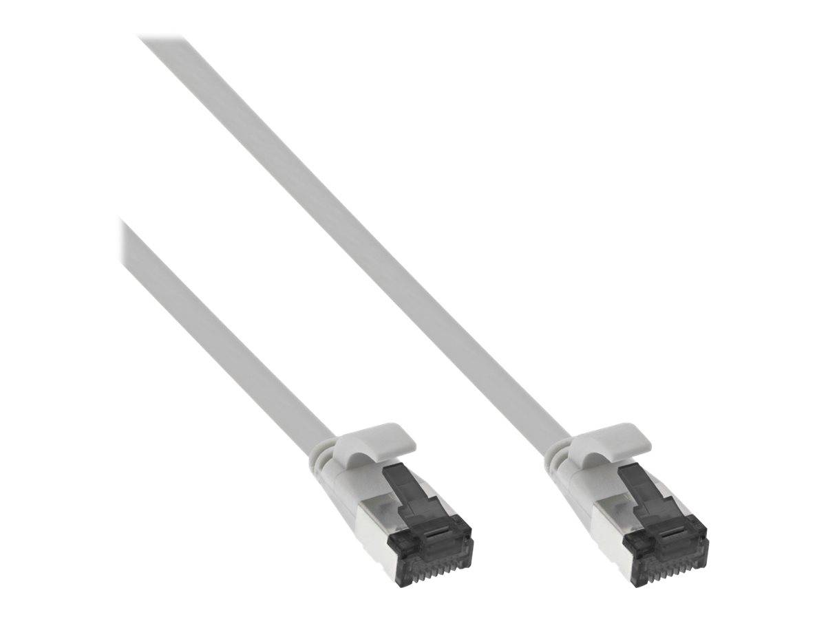 INLINE - Patchkabel flach - U/FTP - Cat.8.1 - TPE halogenfrei - grau - 1,5m