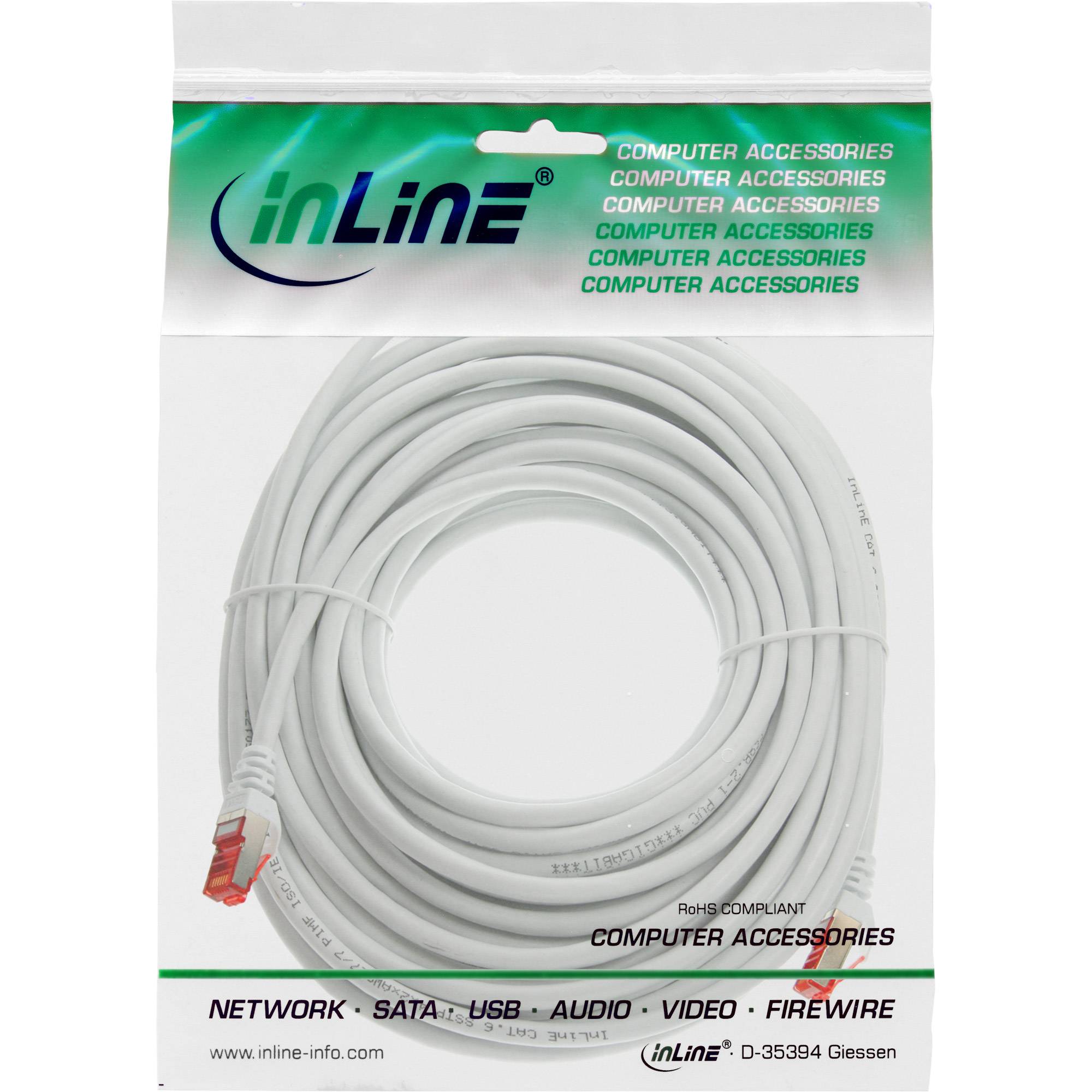 INLINE - Patchkabel - S/FTP (PiMf) - Cat.6 - 250MHz - PVC - CCA - weiß - 10m