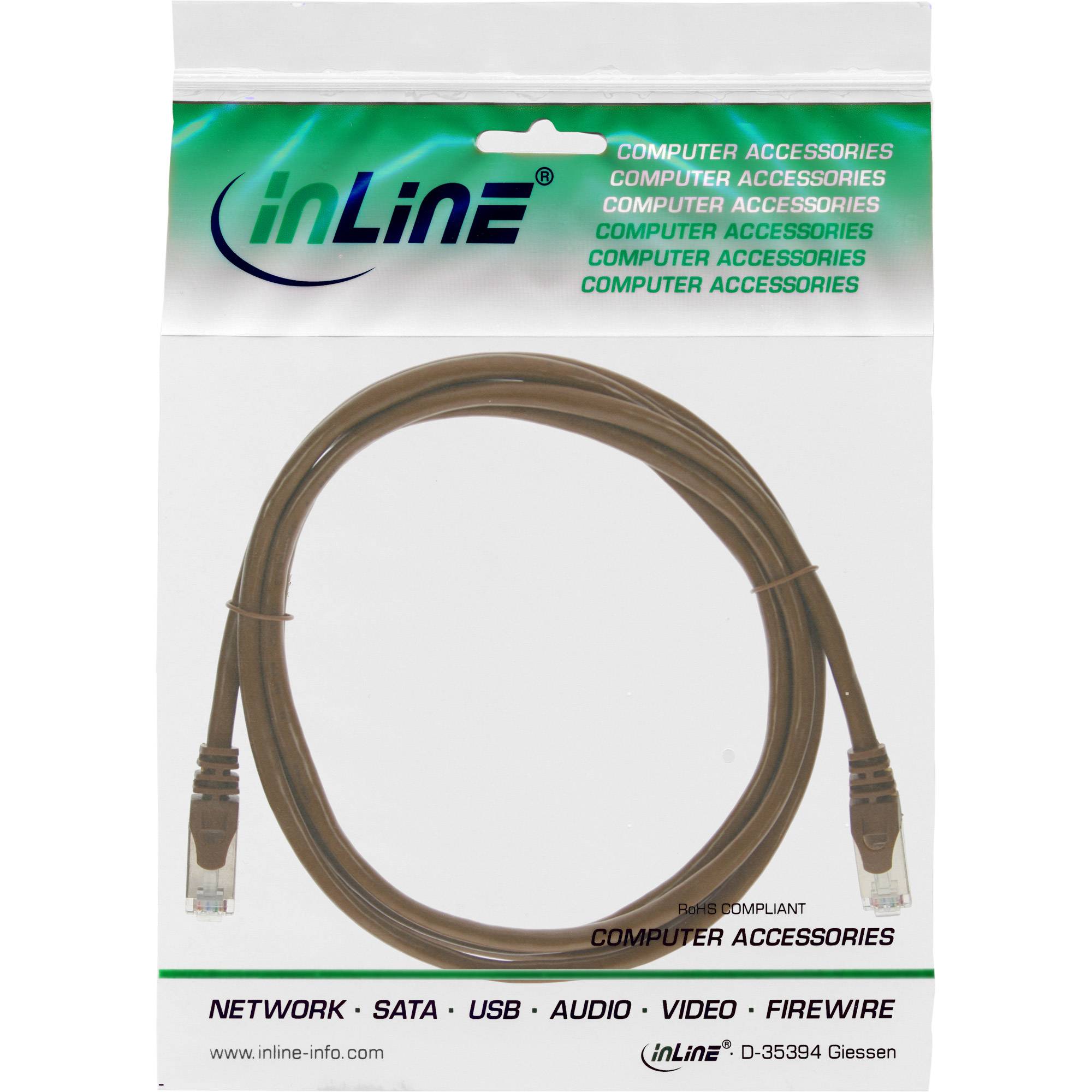 INLINE - Patchkabel - SF/UTP - Cat.5e - braun - 0,3m