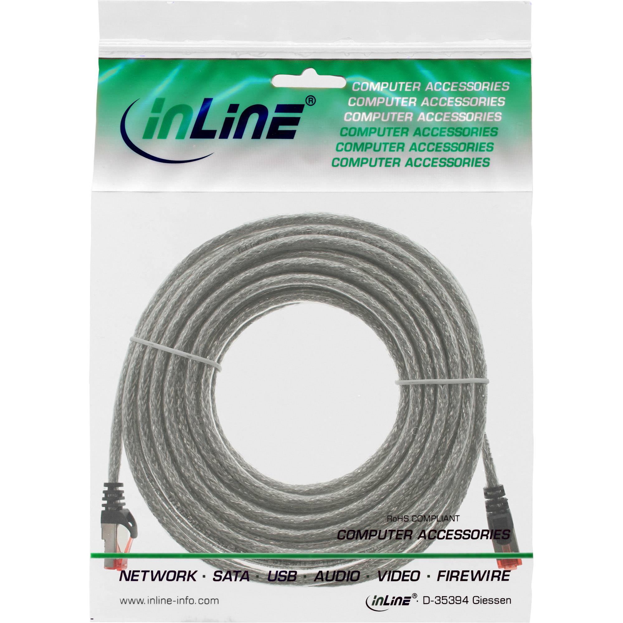 INLINE - Patchkabel - S/FTP (PiMf) - Cat.6 - 250MHz - PVC - Kupfer - transparent - 7,5m