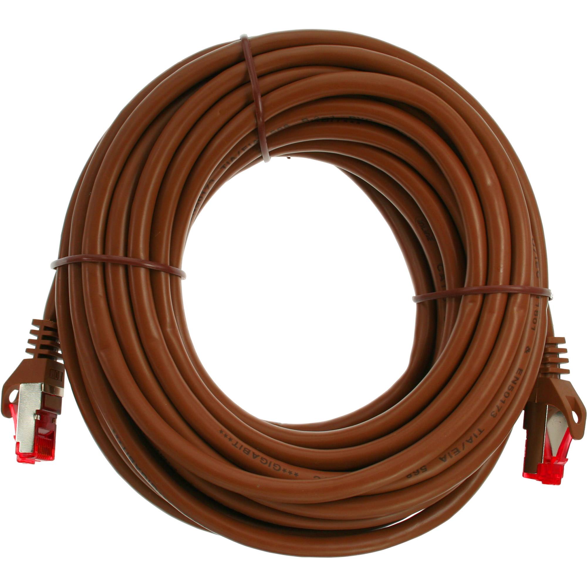INLINE - Patchkabel - S/FTP (PiMf) - Cat.6 - 250MHz - PVC - Kupfer - braun - 15m