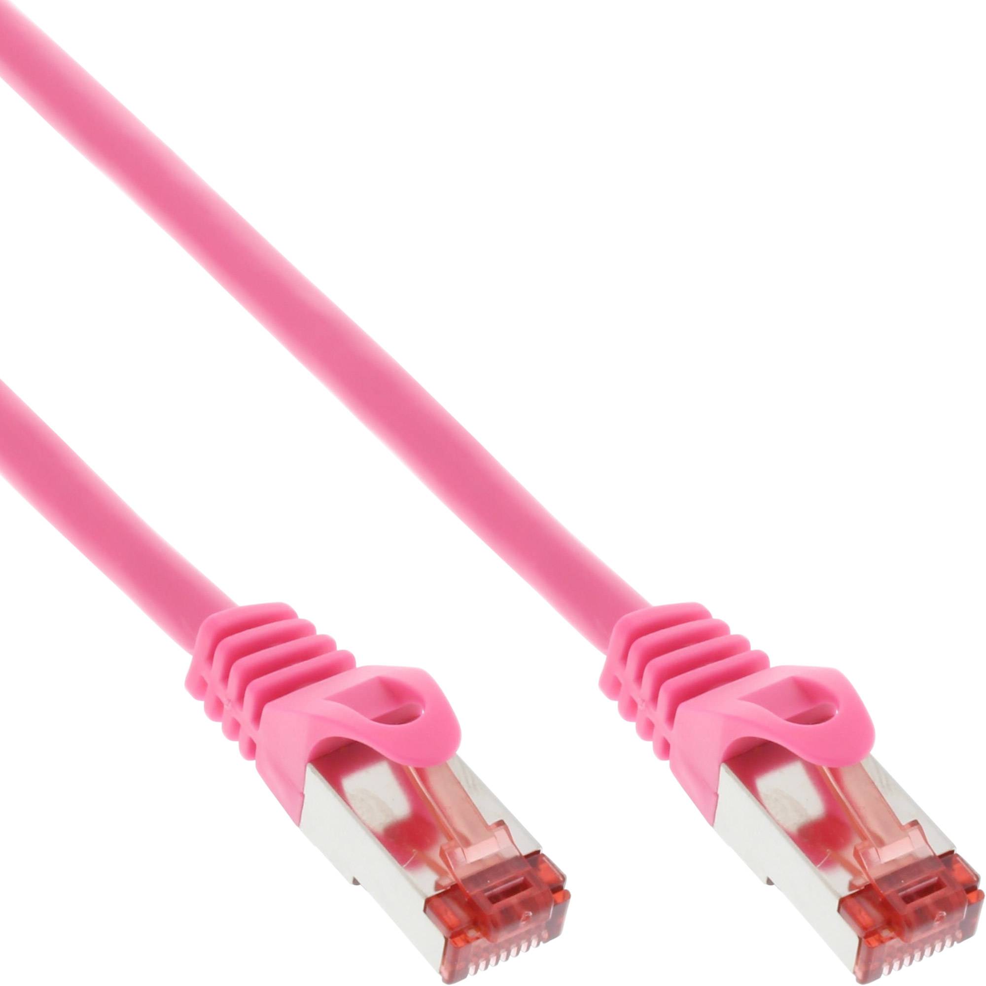 INLINE - Patchkabel - S/FTP (PiMf) - Cat.6 - 250MHz - PVC - Kupfer - pink - 0,3m
