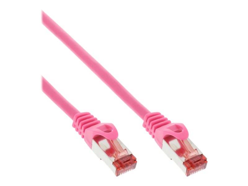 INLINE - Patchkabel - S/FTP (PiMf) - Cat.6 - 250MHz - PVC - Kupfer - pink - 0,3m