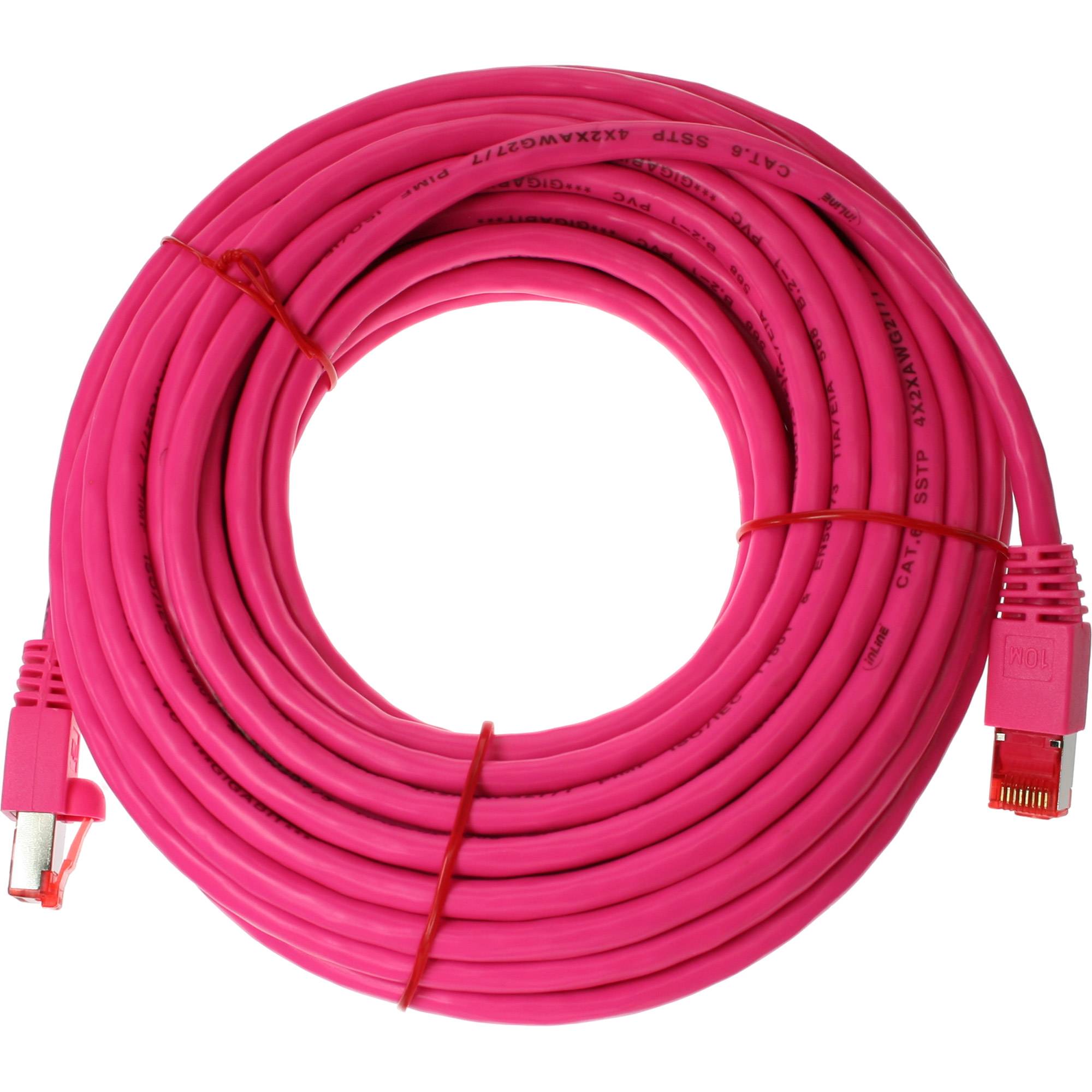 INLINE - Patchkabel - S/FTP (PiMf) - Cat.6 - 250MHz - PVC - Kupfer - pink - 15m