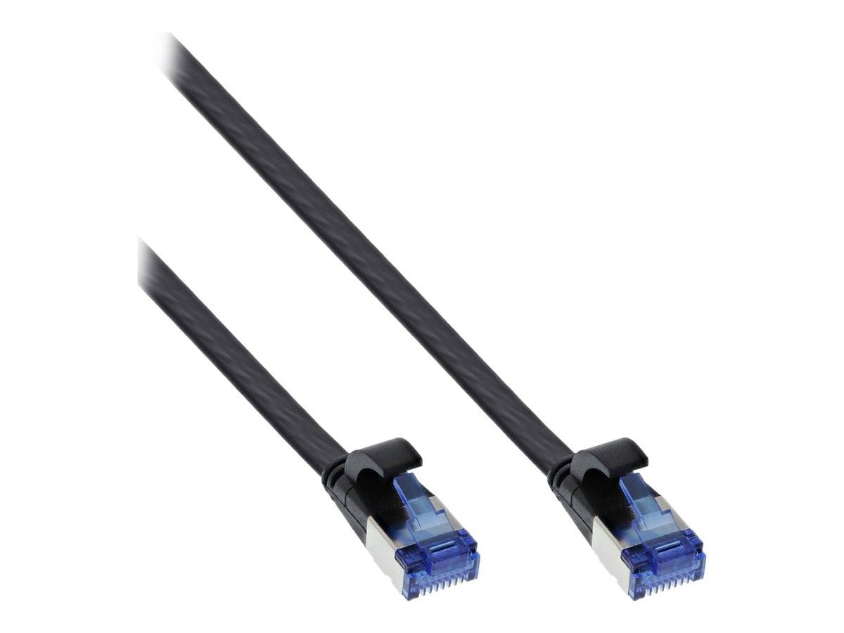 INLINE - Patchkabel flach - U/FTP - Cat.6A - TPE halogenfrei - schwarz - 7,5m