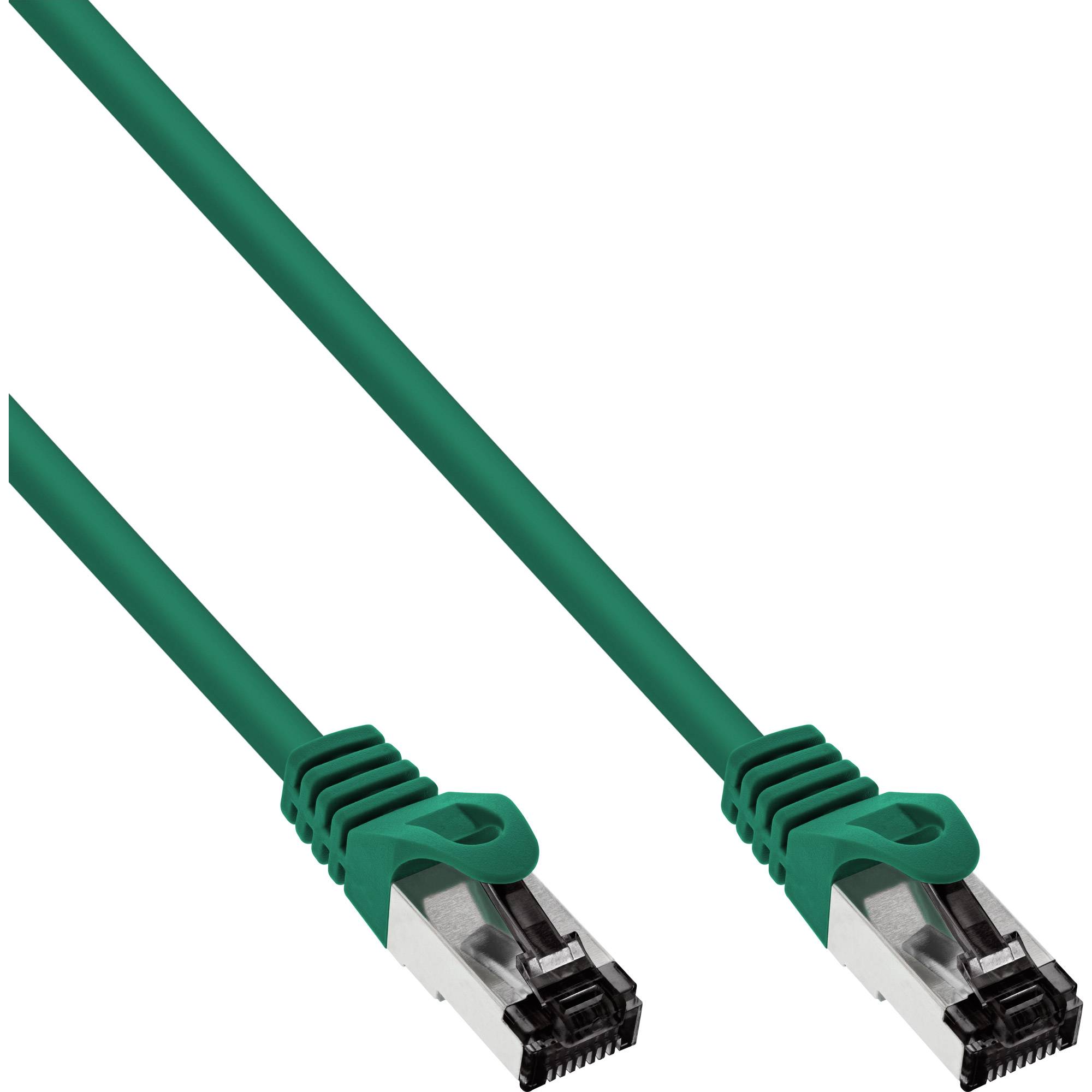 INLINE - Patchkabel - S/FTP (PiMf) - Cat.8.1 - 2000MHz - halogenfrei - grün - 0,3m