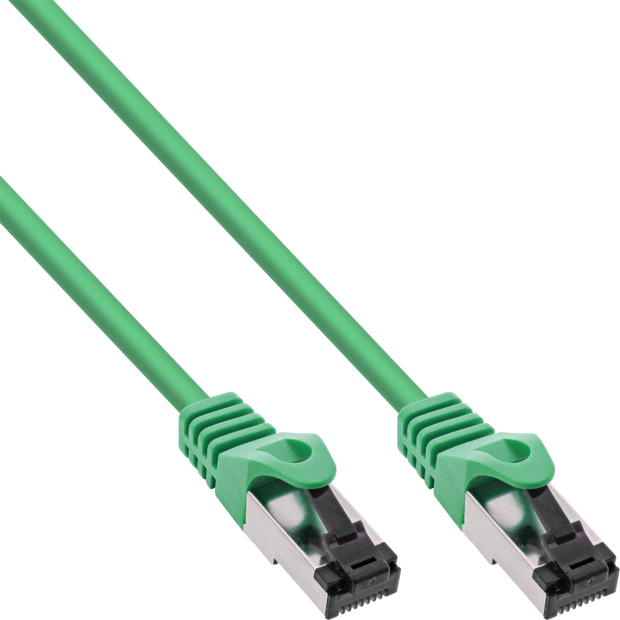 INLINE - Patchkabel - S/FTP (PiMf) - Cat.8.1 - 2000MHz - halogenfrei - grün - 0,5m