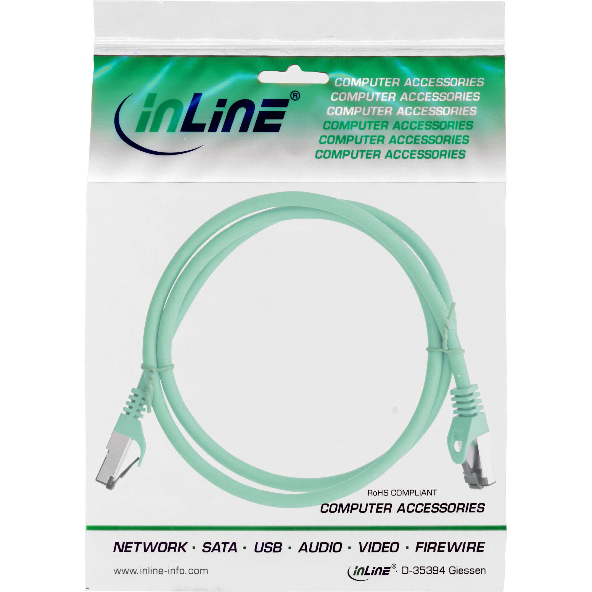 INLINE - Patchkabel - S/FTP (PiMf) - Cat.8.1 - 2000MHz - halogenfrei - grün - 3m