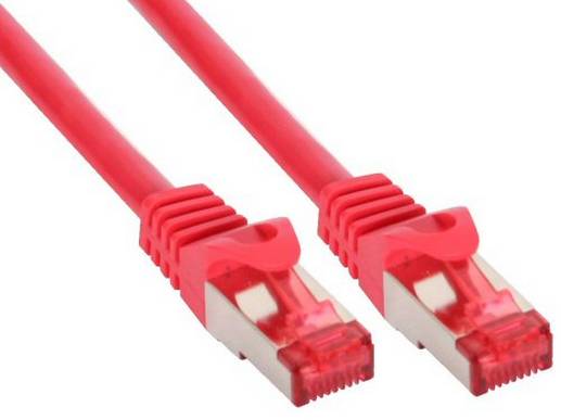 INLINE - Patchkabel - S/FTP (PiMf) - Cat.6 - halogenfrei - Kupfer - rot - 0,25m