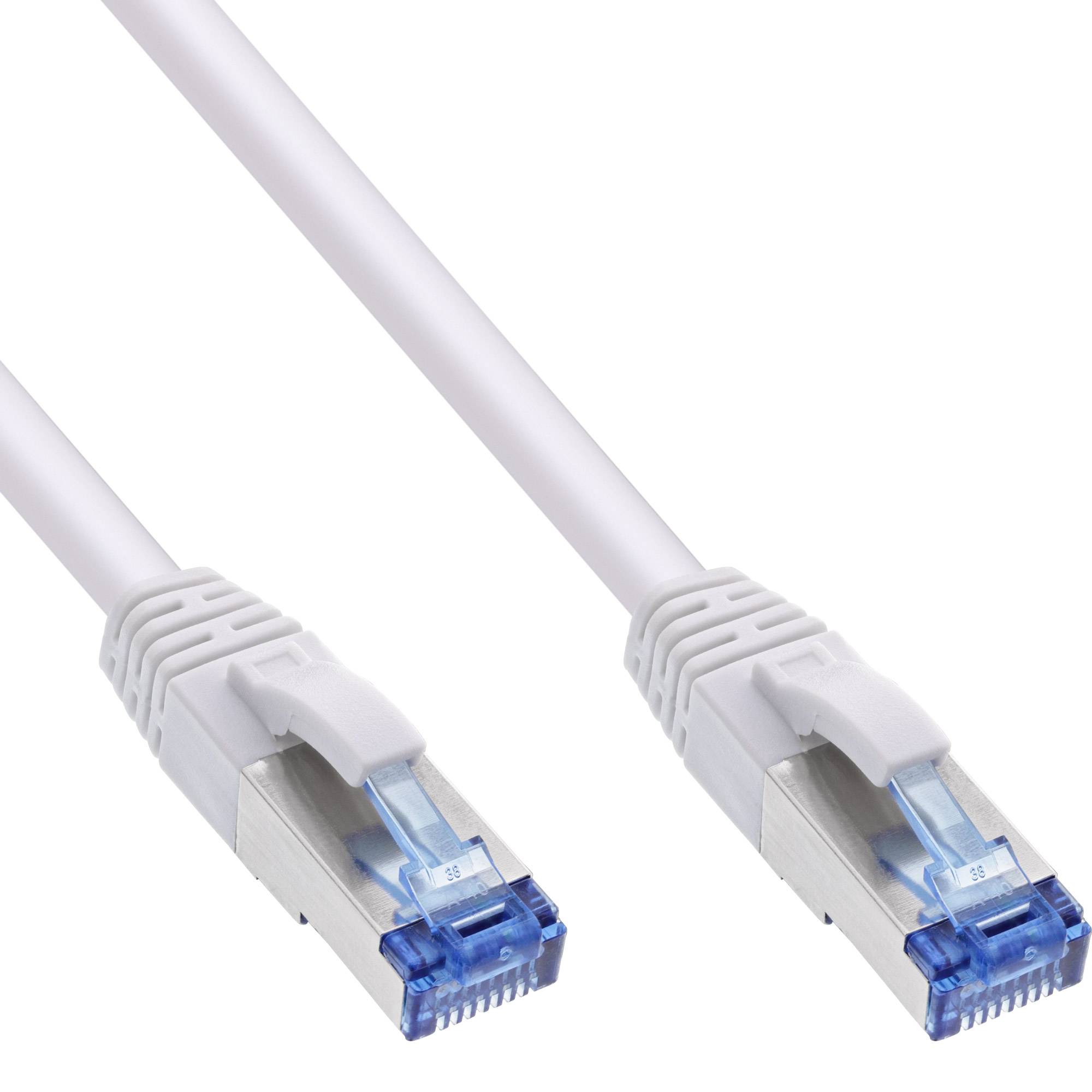 INLINE - Patchkabel - S/FTP (PiMf) - Cat.6A - halogenfrei - weiß - 3m
