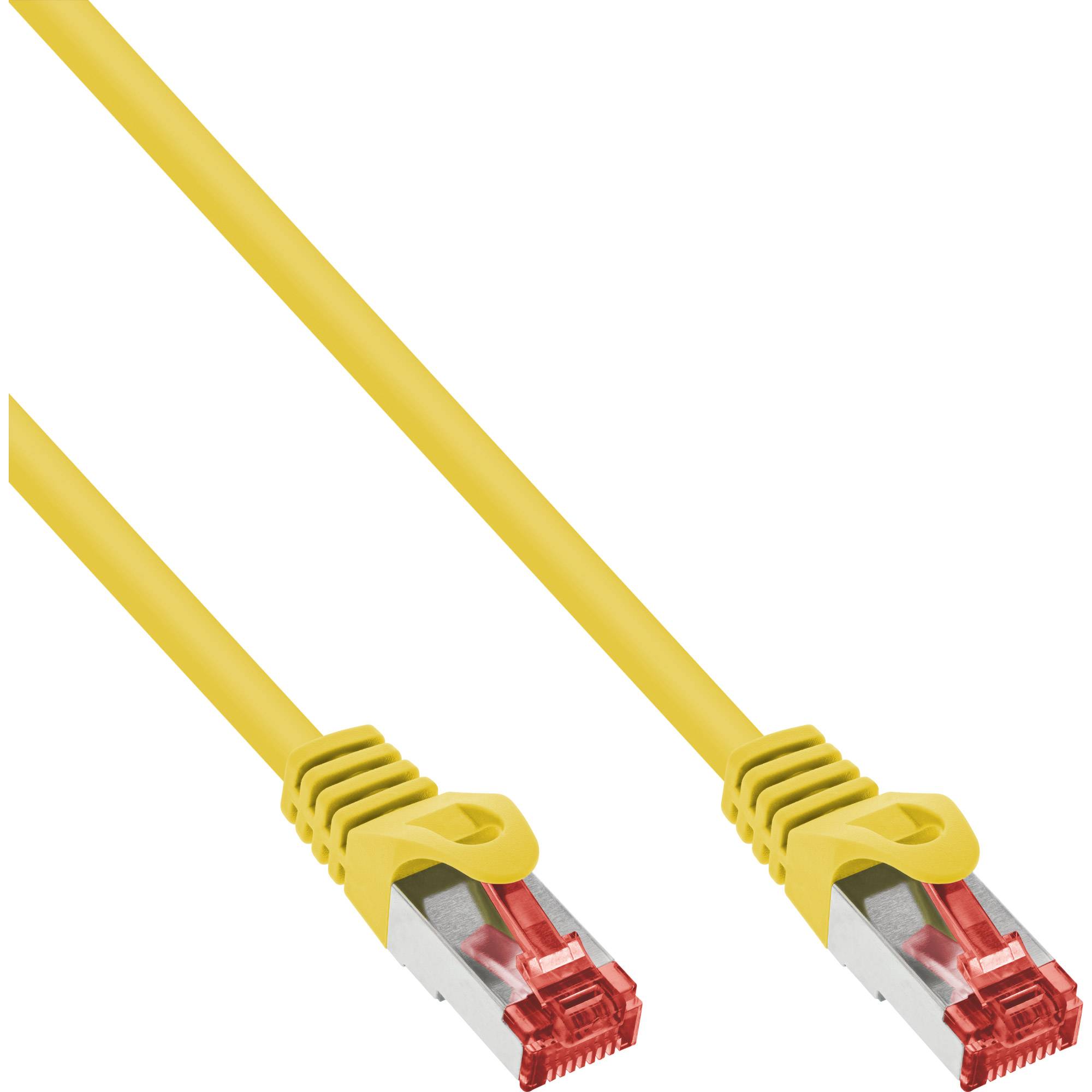INLINE - Patchkabel - S/FTP (PiMf) - Cat.6 - halogenfrei - Kupfer - gelb - 0,25m