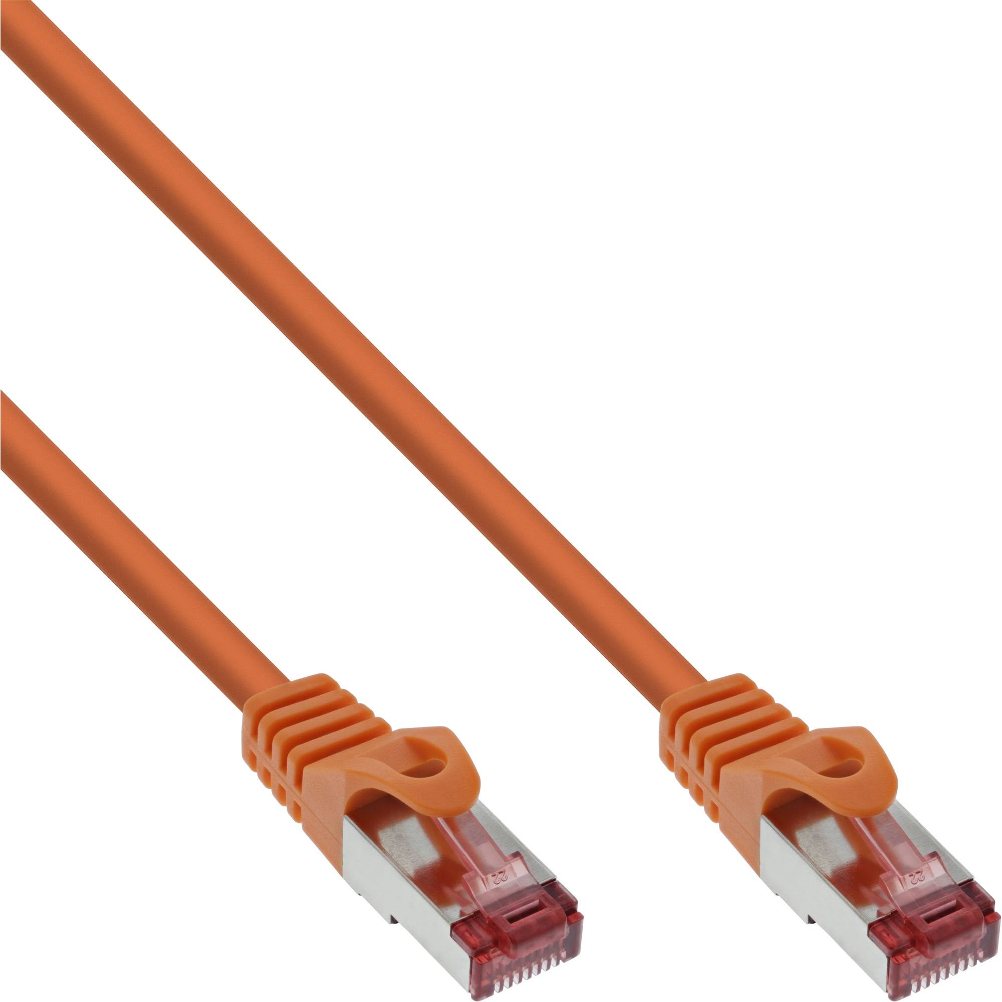 INLINE - Patchkabel - S/FTP (PiMf) - Cat.6 - 250MHz - PVC - Kupfer - orange - 0,25m