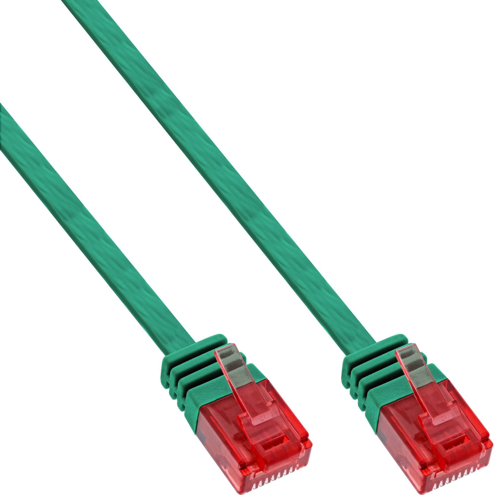 INLINE - Patchkabel flach - U/UTP - Cat.6 - grün - 10m