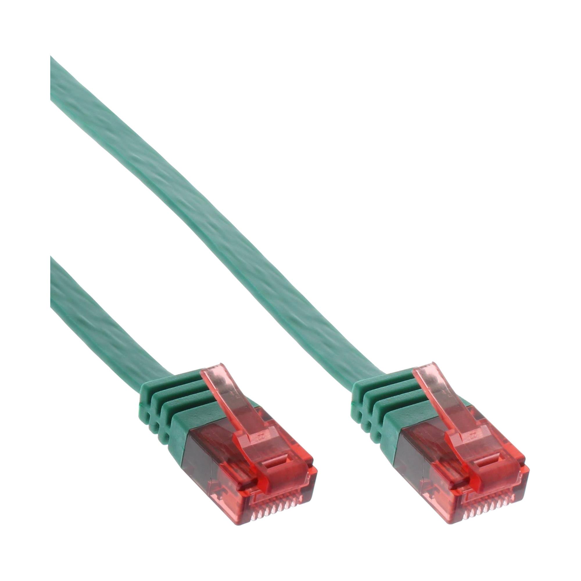 INLINE - Patchkabel flach - U/UTP - Cat.6 - grün - 10m